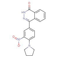 Chemical structure of 4-[3-nitro-4-(pyrrolidin-1-yl)phenyl]-1,2-dihydrophthalazin-1-one - CSSB00025734257