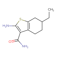 Chemical structure of 2-amino-6-ethyl-4,5,6,7-tetrahydro-1-benzothiophene-3-carboxamide - CSSB00011195154