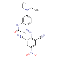 Chemical structure of N-{2-[(1E)-2-(2,6-dicyano-4-nitrophenyl)diazen-1-yl]-5-(diethylamino)phenyl}acetamide - CSSB00016996551
