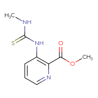 Chemical structure of methyl 3-[(methylcarbamothioyl)amino]pyridine-2-carboxylate - CSSB21432565134