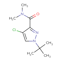 Chemical structure of 1-tert-butyl-4-chloro-N,N-dimethyl-1H-pyrazole-3-carboxamide - CSSB02268881767