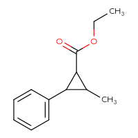 Chemical structure of ethyl 2-methyl-3-phenylcyclopropane-1-carboxylate - CSSB00032342289