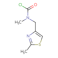 Chemical structure of N-methyl-N-[(2-methyl-1,3-thiazol-4-yl)methyl]carbamoyl chloride - CSSB00012661855