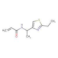 Chemical structure of N-[1-(2-ethyl-1,3-thiazol-4-yl)ethyl]prop-2-enamide - CSSB01991356796
