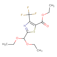 Chemical structure of ethyl 2-(diethoxymethyl)-4-(trifluoromethyl)-1,3-thiazole-5-carboxylate - CSSB00020649652