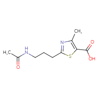 Chemical structure of 2-(3-acetamidopropyl)-4-methyl-1,3-thiazole-5-carboxylic acid - CSSB01994332896
