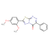 Chemical structure of 7-(2,4-dimethoxyphenyl)-3-phenyl-4H-[1,3,4]thiadiazolo[2,3-c][1,2,4]triazin-4-one - CSSB00121637117