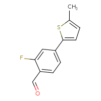 Chemical structure of 2-fluoro-4-(5-methylthiophen-2-yl)benzaldehyde - CSSB00012316666
