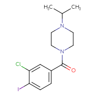 Chemical structure of 1-(3-chloro-4-iodobenzoyl)-4-(propan-2-yl)piperazine - CSSB00003850027