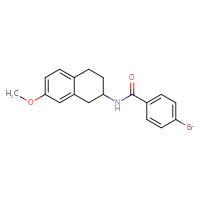 Chemical structure of 4-bromo-N-(7-methoxy-1,2,3,4-tetrahydronaphthalen-2-yl)benzamide - CSSB03199002057