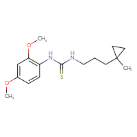 Chemical structure of 1-(2,4-dimethoxyphenyl)-3-[3-(1-methylcyclopropyl)propyl]thiourea - CSSB21432509921