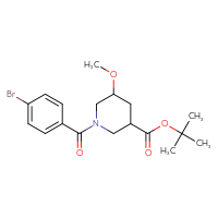 Chemical structure of tert-butyl 1-(4-bromobenzoyl)-5-methoxypiperidine-3-carboxylate - CSSB07652768171