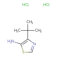 Chemical structure of 4-tert-butyl-1,3-thiazol-5-amine dihydrochloride - CSSB06430523228