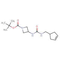 Chemical structure of tert-butyl 3-({[(cyclopent-3-en-1-yl)methyl]carbamoyl}amino)azetidine-1-carboxylate - CSSB02057211493