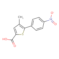 Chemical structure of 4-methyl-5-(4-nitrophenyl)thiophene-2-carboxylic acid - CSSB00112758398