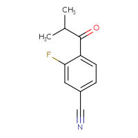 Chemical structure of 3-fluoro-4-(2-methylpropanoyl)benzonitrile - CSSB21323075867