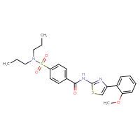 Chemical structure of 4-(dipropylsulfamoyl)-N-[4-(2-methoxyphenyl)-1,3-thiazol-2-yl]benzamide - CSSB00107944113