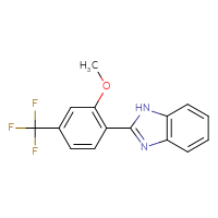 Chemical structure of 2-[2-methoxy-4-(trifluoromethyl)phenyl]-1H-1,3-benzodiazole - CSSB06590651406