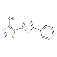 Chemical structure of 4-methyl-5-(5-phenylthiophen-2-yl)-1,3-thiazole - CSSB06593198344