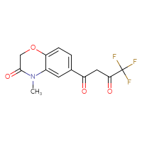 Chemical structure of 4,4,4-trifluoro-1-(4-methyl-3-oxo-3,4-dihydro-2H-1,4-benzoxazin-6-yl)butane-1,3-dione - CSSB20572401279