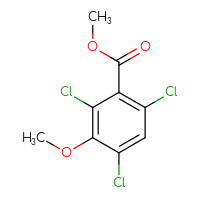 Chemical structure of methyl 2,4,6-trichloro-3-methoxybenzoate - CSSB06262524082