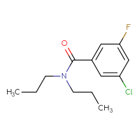 Chemical structure of 3-chloro-5-fluoro-N,N-dipropylbenzamide - CSSB01998577313