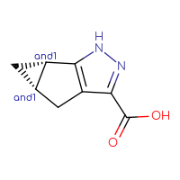 Chemical structure of rac-(2R,4R)-8,9-diazatricyclo[4.3.0.0²,⁴]nona-1(6),7-diene-7-carboxylic acid - CSSB20620674013