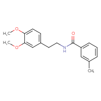 Chemical structure of N-[2-(3,4-dimethoxyphenyl)ethyl]-3-methylbenzamide - CSSB00047698954