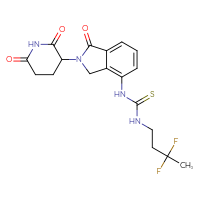 Chemical structure of 3-(3,3-difluorobutyl)-1-[2-(2,6-dioxopiperidin-3-yl)-1-oxo-2,3-dihydro-1H-isoindol-4-yl]thiourea - CSSB21432460249