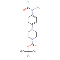 Chemical structure of tert-butyl 4-{4-[(chlorocarbonyl)(methyl)amino]phenyl}piperazine-1-carboxylate - CSSB21224774885