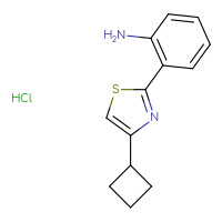 Chemical structure of 2-(4-cyclobutyl-1,3-thiazol-2-yl)aniline hydrochloride - CSSB14948178762
