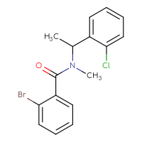 Chemical structure of 2-bromo-N-[1-(2-chlorophenyl)ethyl]-N-methylbenzamide - CSSB00049244674