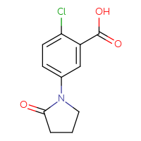 Chemical structure of 2-chloro-5-(2-oxopyrrolidin-1-yl)benzoic acid - CSSB00000694273