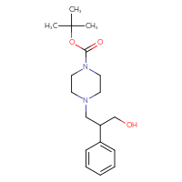 Chemical structure of tert-butyl 4-(3-hydroxy-2-phenylpropyl)piperazine-1-carboxylate - CSSB00010114494