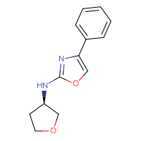 Chemical structure of N-[(3R)-oxolan-3-yl]-4-phenyl-1,3-oxazol-2-amine - CSSB21495907393