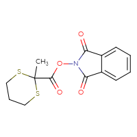 Chemical structure of 1,3-dioxo-2,3-dihydro-1H-isoindol-2-yl 2-methyl-1,3-dithiane-2-carboxylate - CSSB06258920682