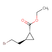 Chemical structure of ethyl (1R,2S)-2-(2-bromoethyl)cyclopropane-1-carboxylate - CSSB20621799010