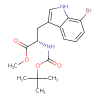 Chemical structure of methyl (2S)-3-(7-bromo-1H-indol-3-yl)-2-{[(tert-butoxy)carbonyl]amino}propanoate - CSSB02495349911