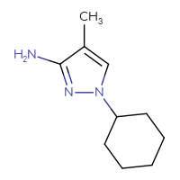 Chemical structure of 1-cyclohexyl-4-methyl-1H-pyrazol-3-amine - CSSB00000700364