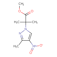 Chemical structure of methyl 2-methyl-2-(3-methyl-4-nitro-1H-pyrazol-1-yl)propanoate - CSSB00010750978