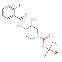 Chemical structure of tert-butyl 4-(2-bromobenzamido)-3-methylpiperidine-1-carboxylate - CSSB00326581547
