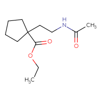 Chemical structure of ethyl 1-(2-acetamidoethyl)cyclopentane-1-carboxylate - CSSB07120716260