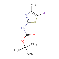 Chemical structure of tert-butyl N-(5-iodo-4-methyl-1,3-thiazol-2-yl)carbamate - CSSB20620695433