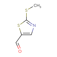 Chemical structure of 2-(methylsulfanyl)-1,3-thiazole-5-carbaldehyde - CSSB00009824551
