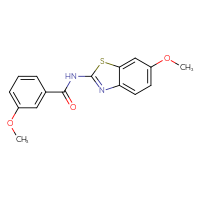 Chemical structure of 3-methoxy-N-(6-methoxy-1,3-benzothiazol-2-yl)benzamide - CSSB00104725541