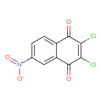 Chemical structure of 2,3-dichloro-6-nitro-1,4-dihydronaphthalene-1,4-dione - CSSB00025756501