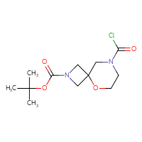 Chemical structure of tert-butyl 8-(carbonochloridoyl)-5-oxa-2,8-diazaspiro[3.5]nonane-2-carboxylate - CSSB02517316763