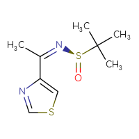 Chemical structure of (R)-2-methyl-N-[(1Z)-1-(1,3-thiazol-4-yl)ethylidene]propane-2-sulfinamide - CSSB21414442137
