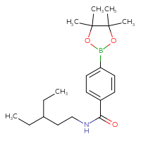 Chemical structure of N-(3-ethylpentyl)-4-(4,4,5,5-tetramethyl-1,3,2-dioxaborolan-2-yl)benzamide - CSSB02533286014