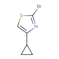 Chemical structure of 2-bromo-4-cyclopropyl-1,3-thiazole - CSSB00000704413